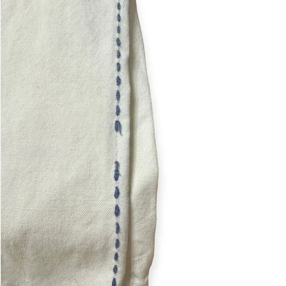 Pottery Barn Kids Pickstitch Curtain Red and Blue  44 x 63